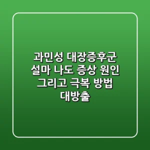 과민성 대장증후군 설마 나도 증상 원인 그리고 극복 방법 대방출
