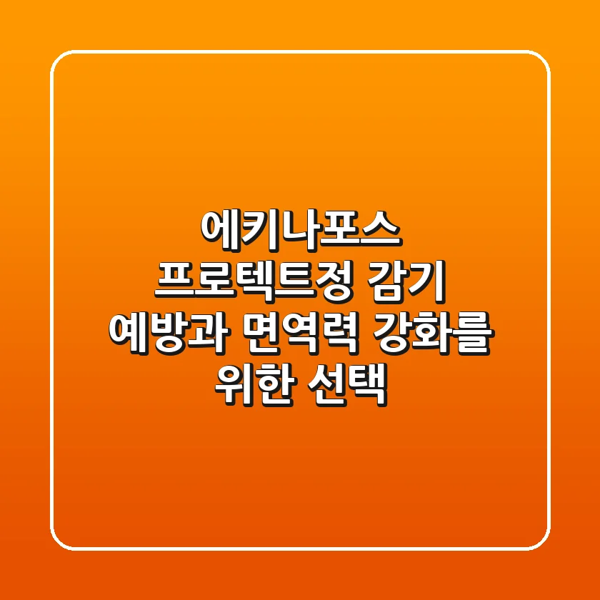 에키나포스 프로텍트정 감기 예방과 면역력 강화를 위한 선택