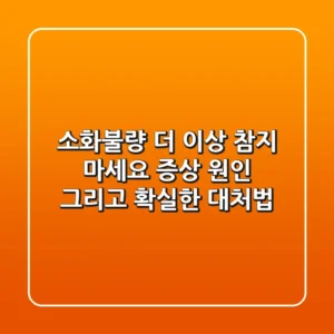 소화불량, 더 이상 참지 마세요! 증상, 원인, 그리고 확실한 대처법