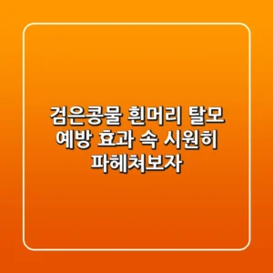 검은콩물, 흰머리 탈모 예방 효과? 속 시원히 파헤쳐보자!