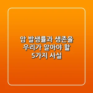 암 발생률과 생존율, 우리가 알아야 할 5가지 사실