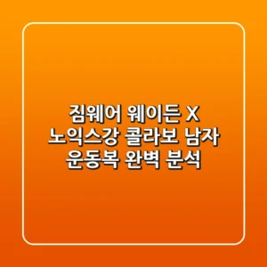 짐웨어 웨이든 X 노익스강 콜라보! 남자 운동복 완벽 분석