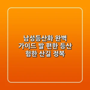남성등산화 완벽 가이드: 발 편한 등산, 험한 산길 정복!
