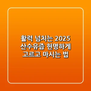 활력 넘치는 2025, 산수유즙 현명하게 고르고 마시는 법