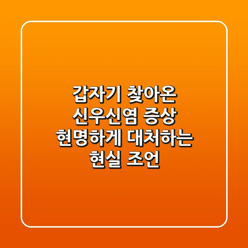 갑자기 찾아온 신우신염 증상, 현명하게 대처하는 현실 조언