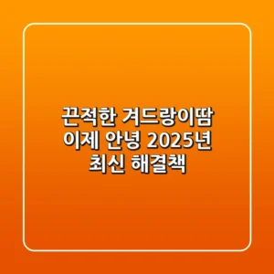 끈적한 겨드랑이땀, 이제 안녕! 2025년 최신 해결책