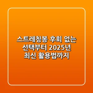 스트레칭봉: 후회 없는 선택부터 2025년 최신 활용법까지