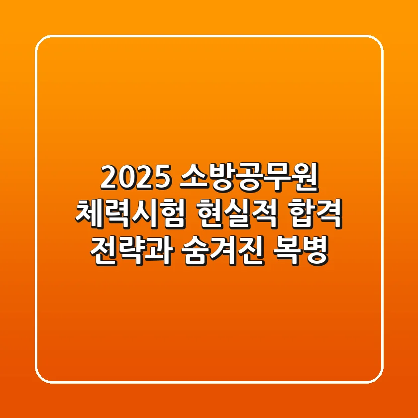 2025 소방공무원 체력시험: 현실적 합격 전략과 숨겨진 복병