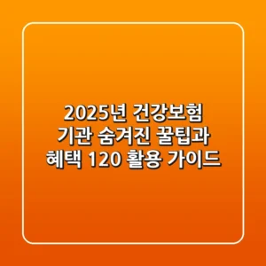 2025년 건강보험 기관, 숨겨진 꿀팁과 혜택 120% 활용 가이드