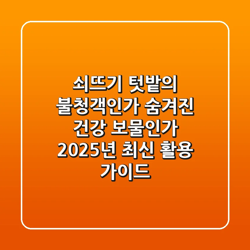쇠뜨기, 텃밭의 불청객인가? 숨겨진 건강 보물인가? 2025년 최신 활용 가이드