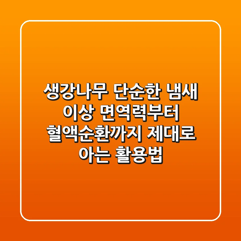 생강나무, 단순한 냄새 이상! 면역력부터 혈액순환까지, 제대로 아는 활용법