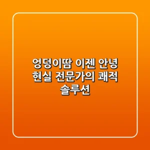 엉덩이땀, 이젠 안녕! 현실 전문가의 쾌적 솔루션