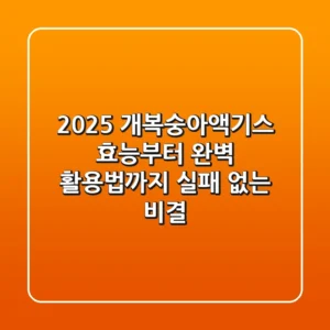 2025 개복숭아액기스: 효능부터 완벽 활용법까지, 실패 없는 비결
