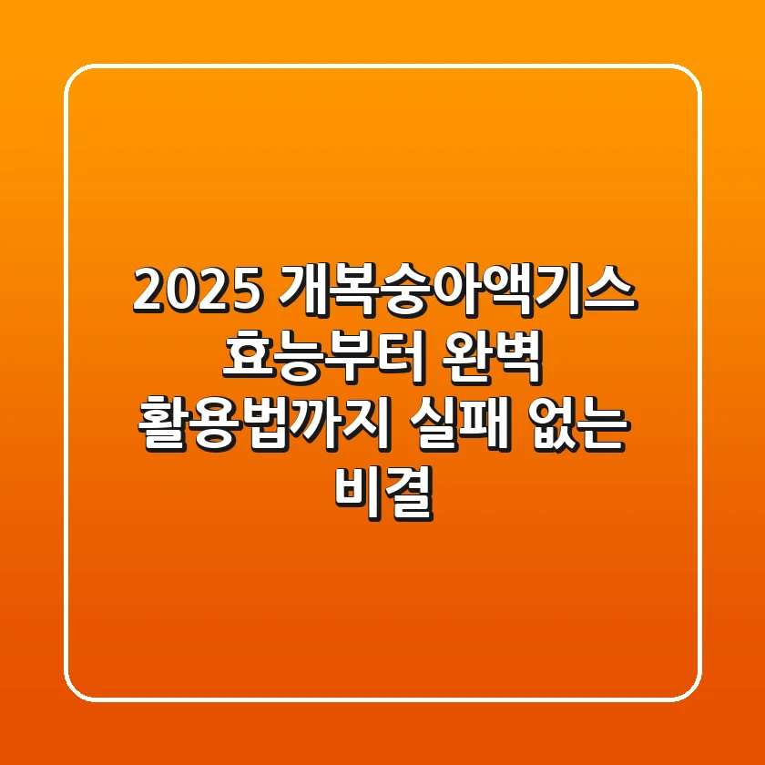 2025 개복숭아액기스: 효능부터 완벽 활용법까지, 실패 없는 비결