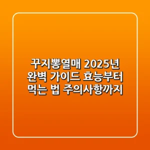 꾸지뽕열매, 2025년 완벽 가이드: 효능부터 먹는 법, 주의사항까지
