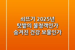 쇠뜨기, 2025년 텃밭의 불청객인가? 숨겨진 건강 보물인가?