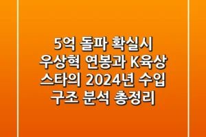 “5억 돌파 확실시”, 우상혁 연봉과 K-육상 스타의 2024년 수입 구조 분석 총정리