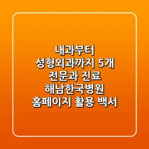 "내과부터 성형외과까지 5개 전문과 진료", 해남한국병원 홈페이지 활용 백서