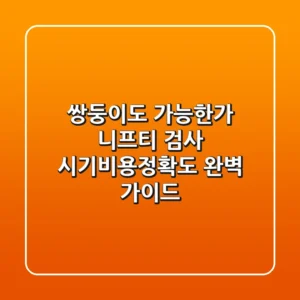 "쌍둥이도 가능한가?", 니프티 검사 시기·비용·정확도 완벽 가이드