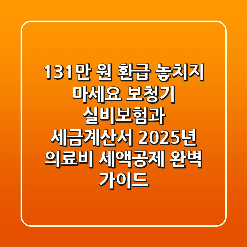 "131만 원 환급 놓치지 마세요", 보청기 실비보험과 세금계산서, 2025년 의료비 세액공제 완벽 가이드