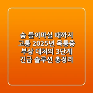"숨 들이마실 때까지 고통?", 2025년 목통증 부상 대처의 3단계 긴급 솔루션 총정리