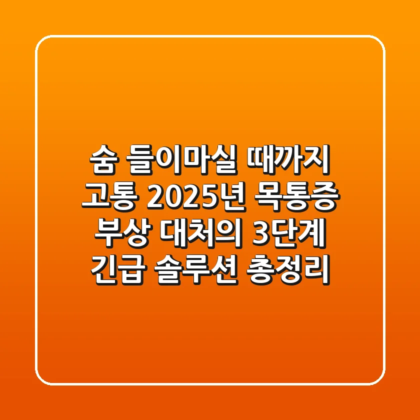 "숨 들이마실 때까지 고통?", 2025년 목통증 부상 대처의 3단계 긴급 솔루션 총정리
