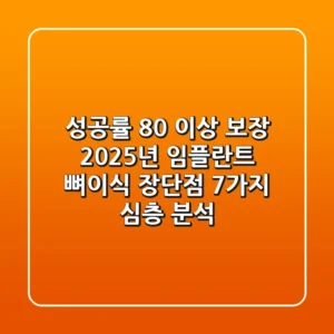 "성공률 80% 이상 보장?", 2025년 임플란트 뼈이식 장단점 7가지 심층 분석